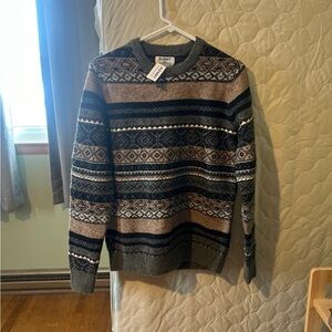 Old Navy Men’s Fair Isle Crewneck Sweater - Brown, Gray, Black